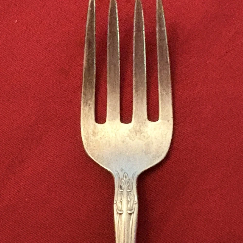 Vintage Alvin Chateau Rose Sterling Silver Baby Fork 4 1/8